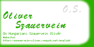 oliver szauervein business card